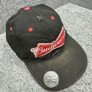 Budweiser Red Black Bottle Cap Opener Baseball Hat Cap Genuine Adjustable‎